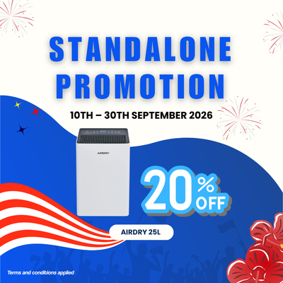 AIRDRY Smart Pro 25L 4-in-1 Dehumidifier + Air Purifier – Smart Wi-Fi Control | H13 HEPA Filter | 5.3L Tank | 2-Year Warranty