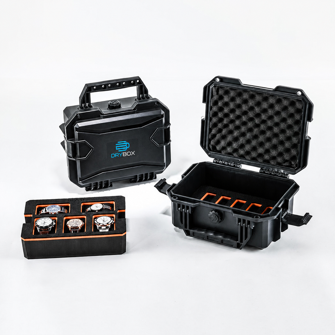 DryBox Watch Hard Case – 5 Slots | IP67 Waterproof | IK10 Impact Protection | EVA Foam Interior | 1-Year Warranty