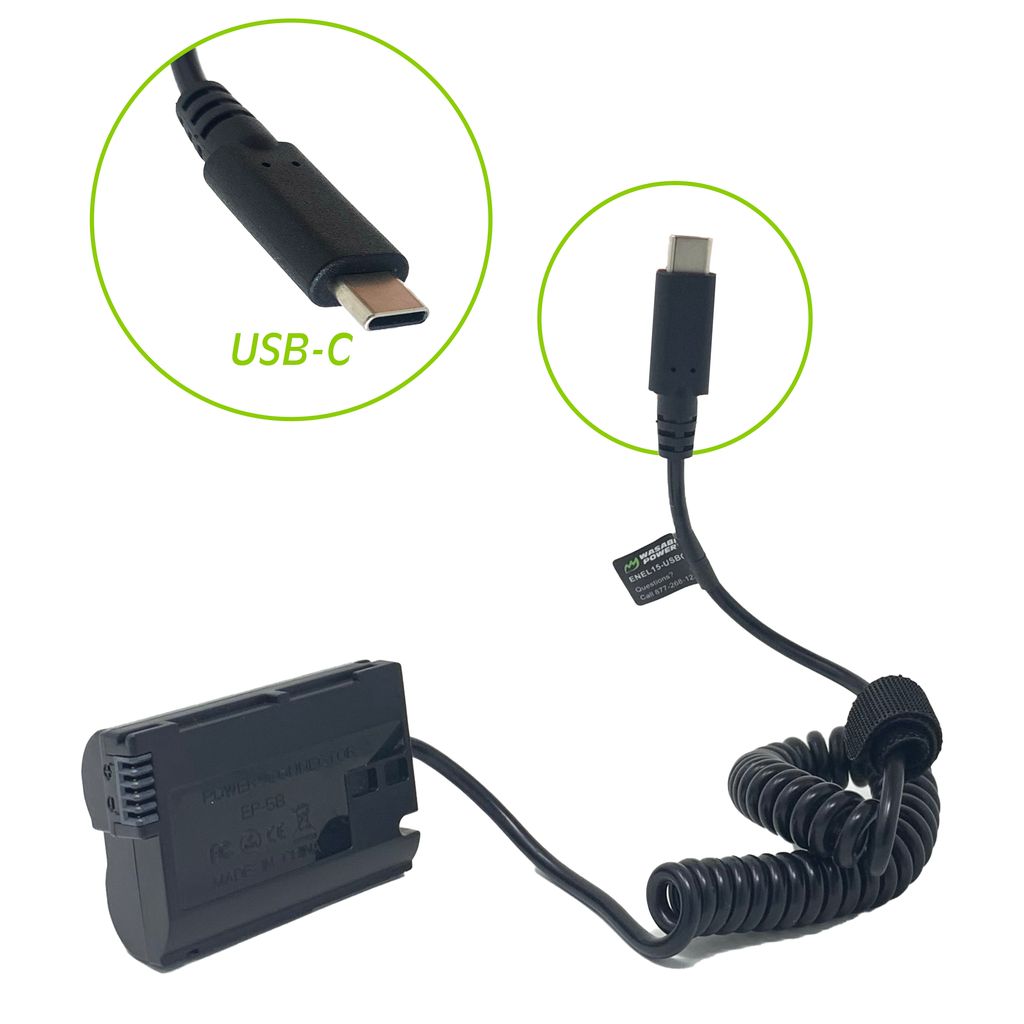 Nikon EN-EL15 DC Coupler with USB-C Input by Wasabi Power