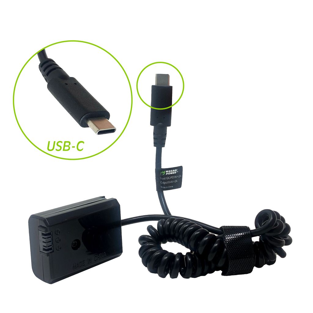 Sony NP-FW50 DC Coupler with USB-C Input by Wasabi Power