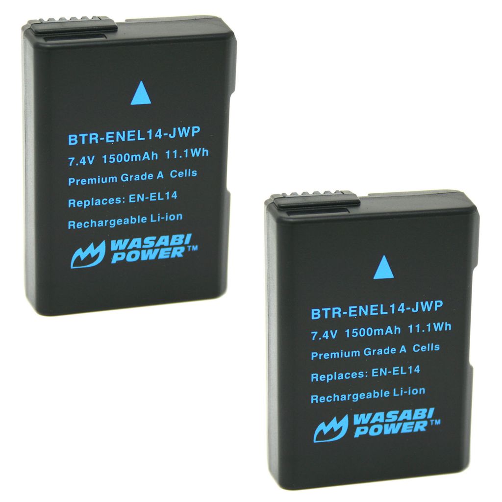 Nikon EN-EL14, EN-EL14a Battery (2-Pack) by Wasabi Power