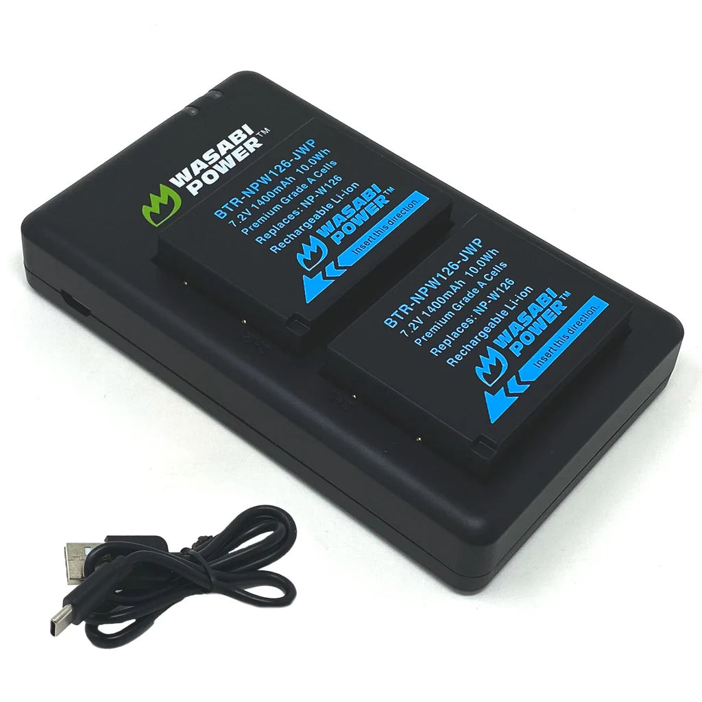 Fujifilm NP-W126 2 Batteries + Dual USB Charger