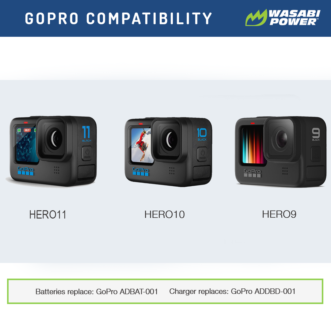 GoPro Enduro Battery (2-Pack) for HERO12, HERO11, HERO10, HERO9 by Wasabi Power
