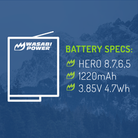 GoPro HERO8 Battery Compatible with HERO7 Black, HERO6, HERO5 by Wasabi Power