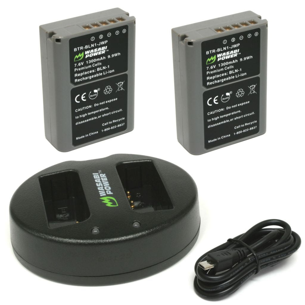 Olympus BLN-1 2 Batteries + Dual USB Charger
