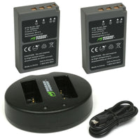Olympus BLS-5, BLS-50, BLS-1 2 Batteries + Dual USB Charger