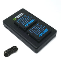 Leica BP-DC15 Battery (2-Pack) and Micro USB Dual Charger by Wasabi Power