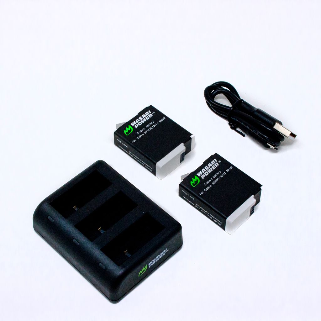 GoPro Enduro Battery (2-Pack) & Dual Charger for HERO12, HERO11, HERO10, HERO9 by Wasabi Power