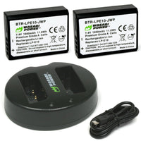 Canon LP-E10 Battery (2-Pack) and Dual Charger by Wasabi Power