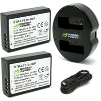 Canon LP-E10 Battery (2-Pack) and Dual Charger by Wasabi Power