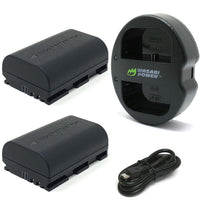 Canon LP-E6 2 Batteries + Dual USB Charger