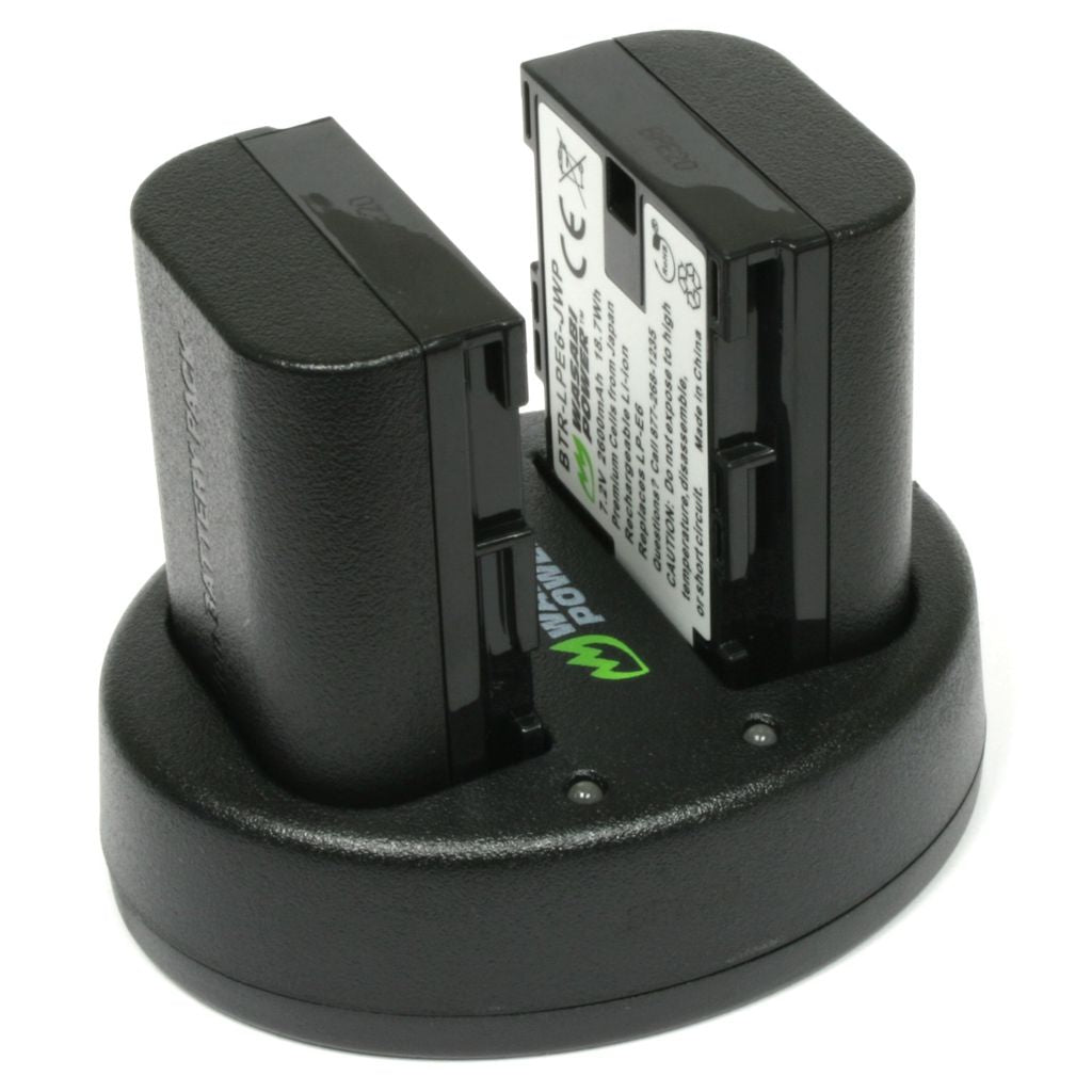 Canon LP-E6 2 Batteries + Dual USB Charger