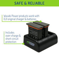 DJI OSMO Action 4K Camera Battery 2 Batteries + Triple USB Charger