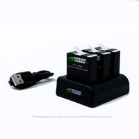 GoPro HERO12, HERO11, HERO10, HERO9 Black & GoPro Enduro Triple USB Battery Charger by Wasabi Power