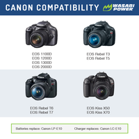Canon LP-E10 Battery (2-Pack) and Dual Charger by Wasabi Power