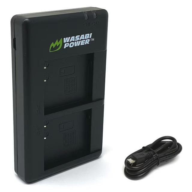 Leica BP-DC15 Micro USB Dual Battery Charger by Wasabi Power – Dual Slot | USB Powered | 3-Year Warranty