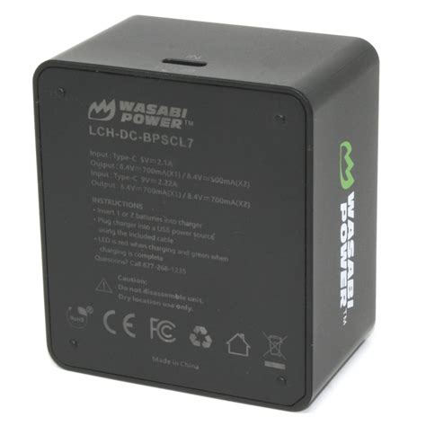 Leica BP-SCL7, 24026 Battery (2-Pack) and Dual USB Battery Charger BC-SCL7, 24027 by Wasabi Power