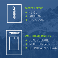 Canon NB-5L Single Battery