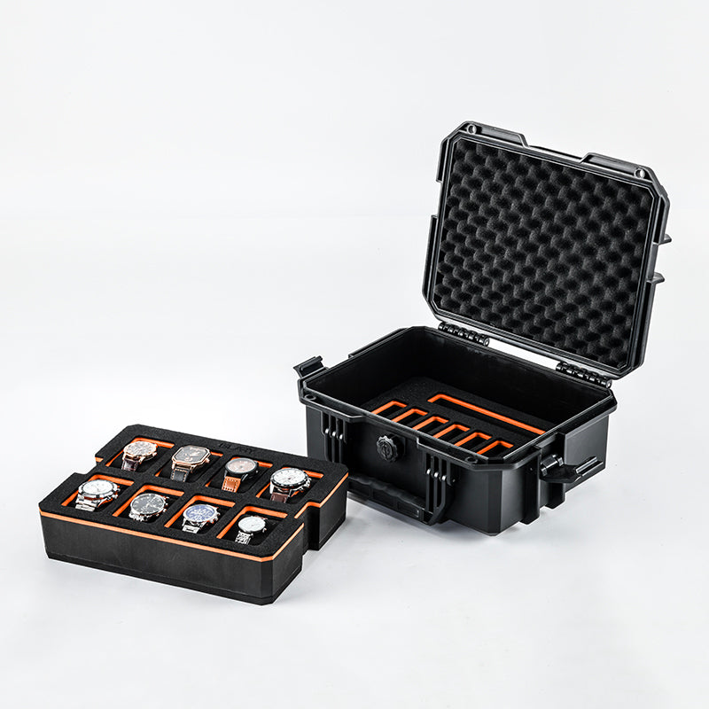 DryBox Watch Hard Case – 8 Slots | IP67 Waterproof | IK10 Impact Protection | EVA Foam Interior | 1-Year Warranty