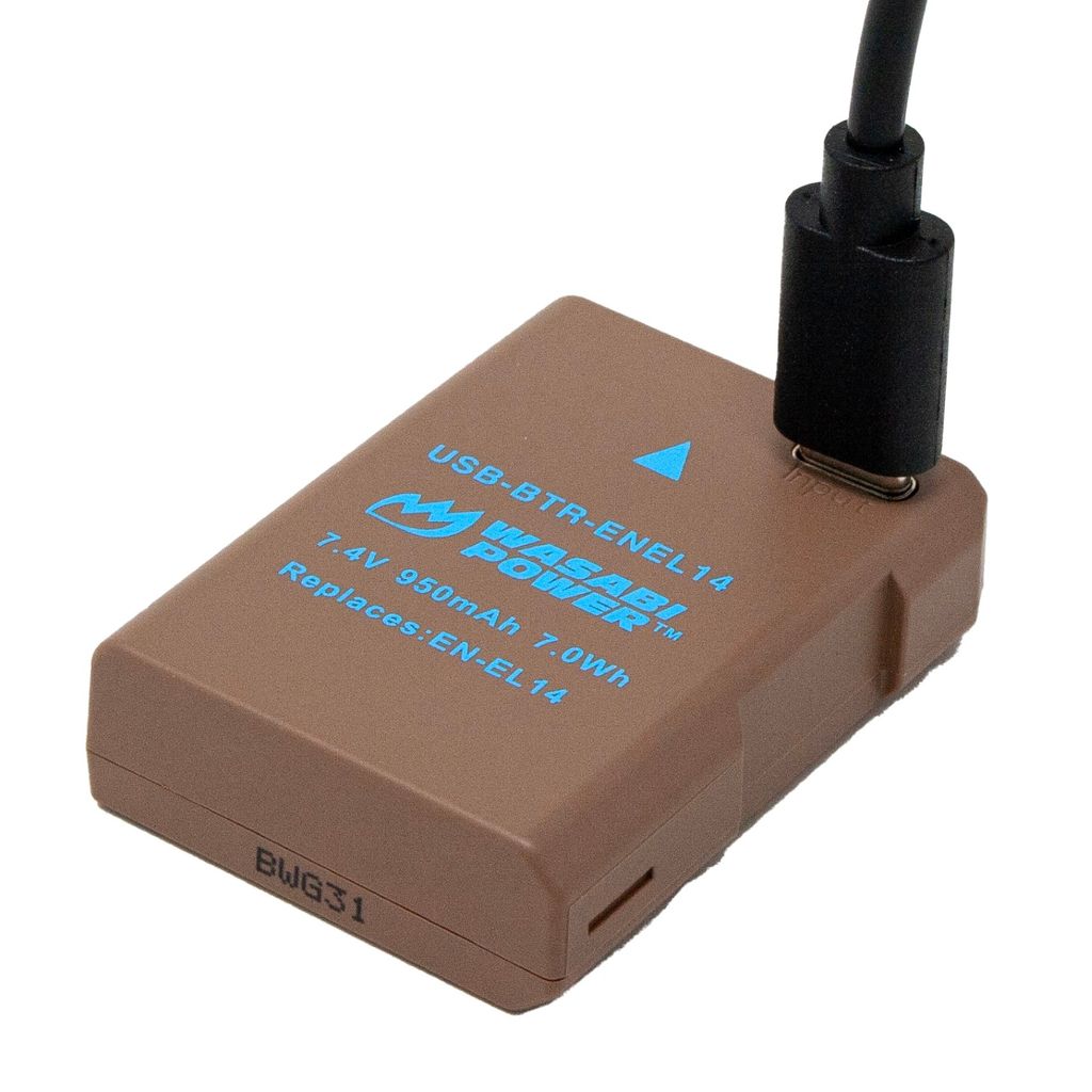 Nikon EN-EL14, EN-EL14a Battery with USB Fast Charging by Wasabi Power