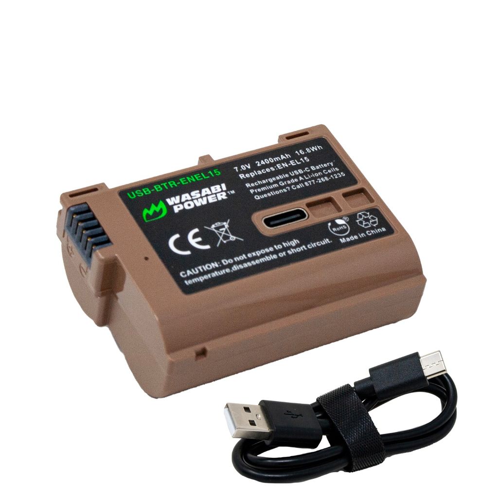 Nikon EN-EL15, EN-EL15a, EN-EL15b, EN-EL15c Battery with USB-C Fast Charging by Wasabi Power