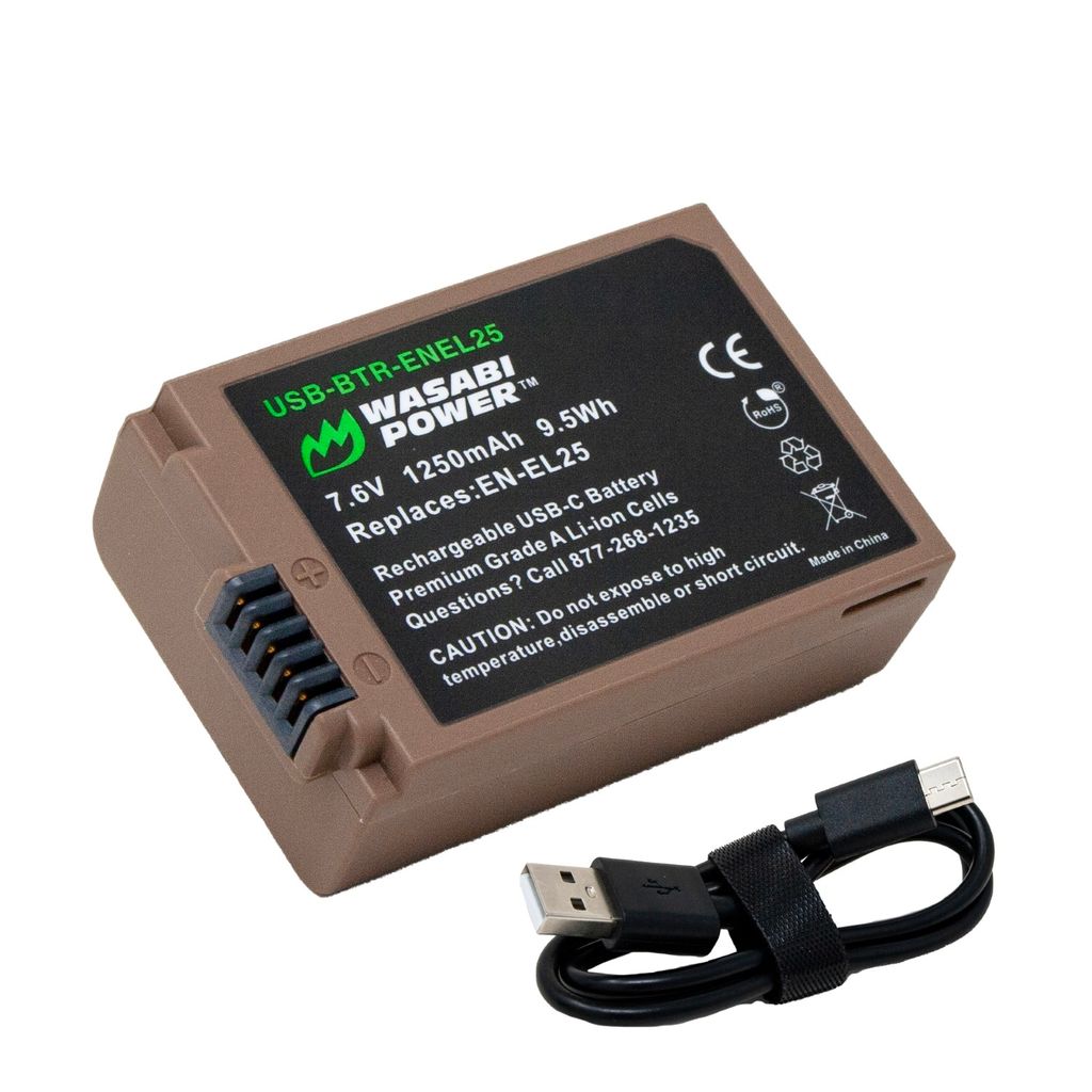 Nikon EN-EL25, EN-EL25a Battery with USB Fast Charging by Wasabi Power