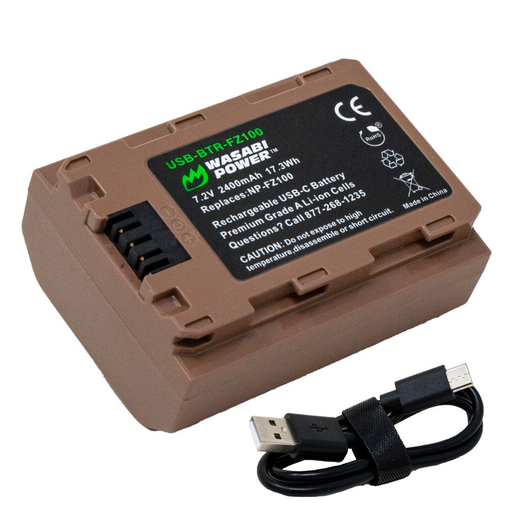 Sony NP-FZ100 Battery with USB-C Fast Charging by Wasabi Power