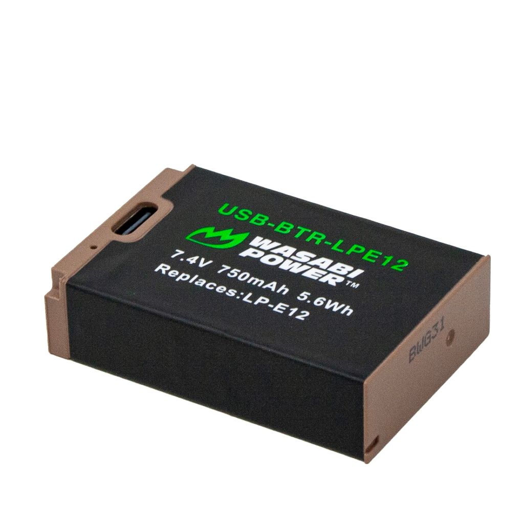 Canon LP-E12 Battery with built-in USB-C fast charging (includes USB-C Cable)