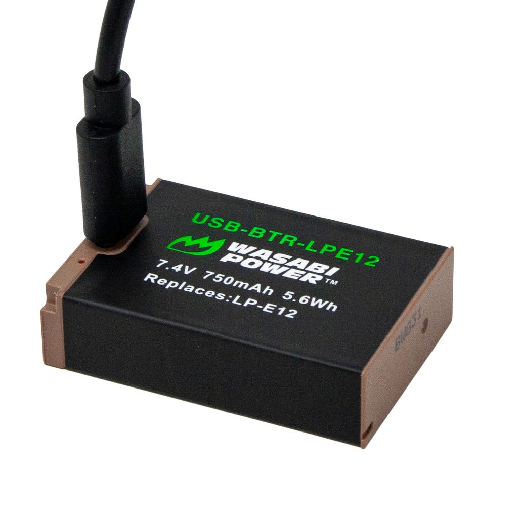 Canon LP-E12 Battery with built-in USB-C fast charging (includes USB-C Cable)