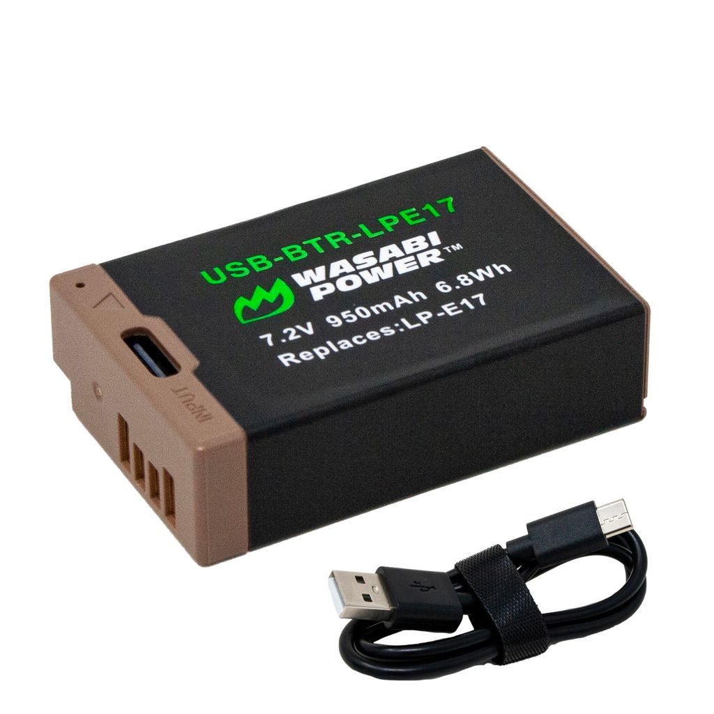 Canon LP-E17 Battery with built-in USB-C fast charging (includes USB-C Cable)