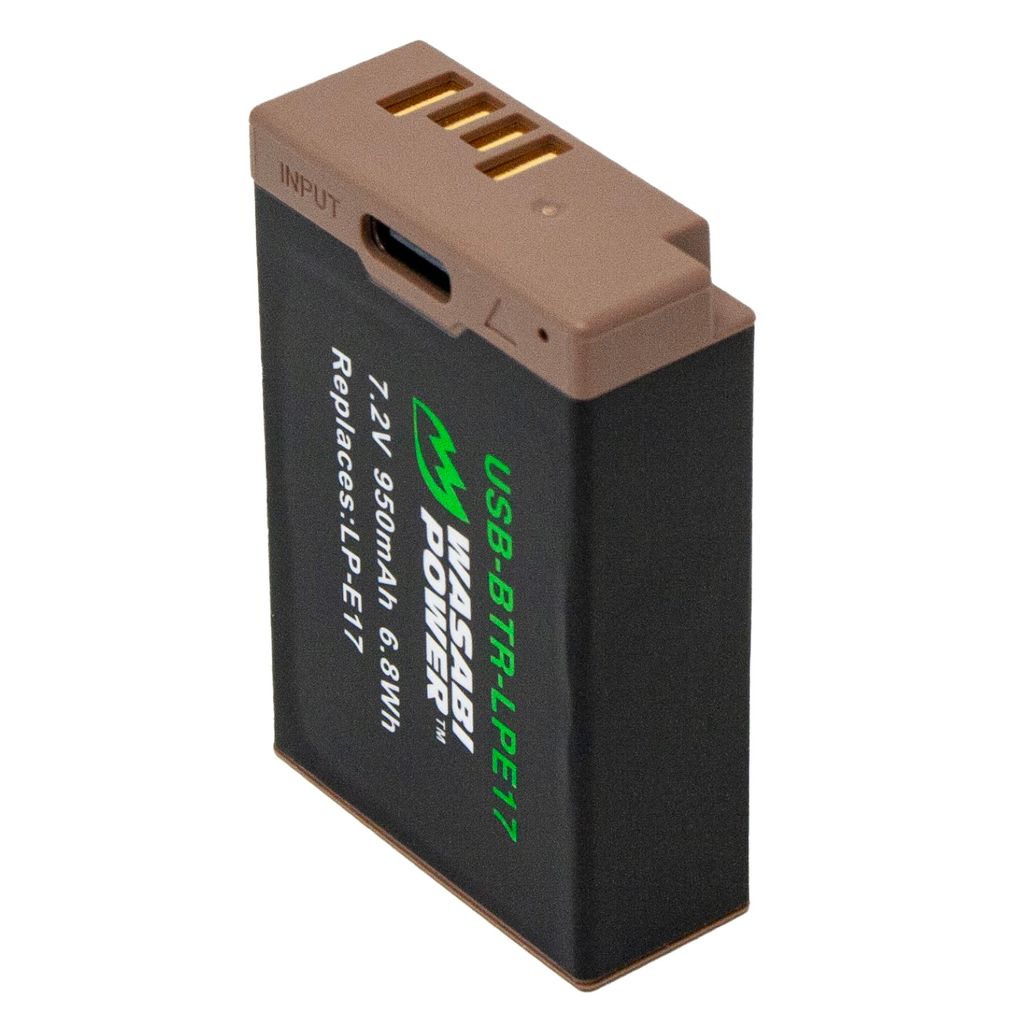 Canon LP-E17 Battery with built-in USB-C fast charging (includes USB-C Cable)