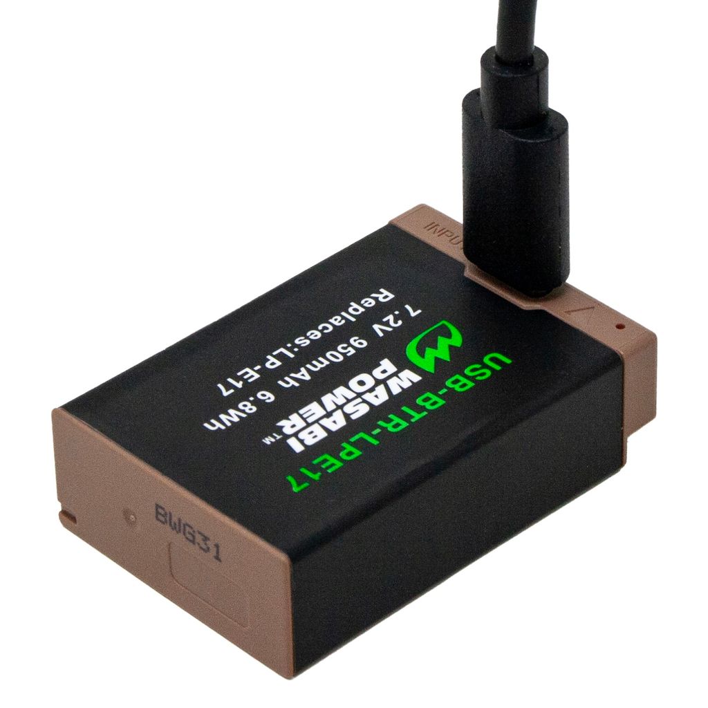 Canon LP-E17 Battery with built-in USB-C fast charging (includes USB-C Cable)