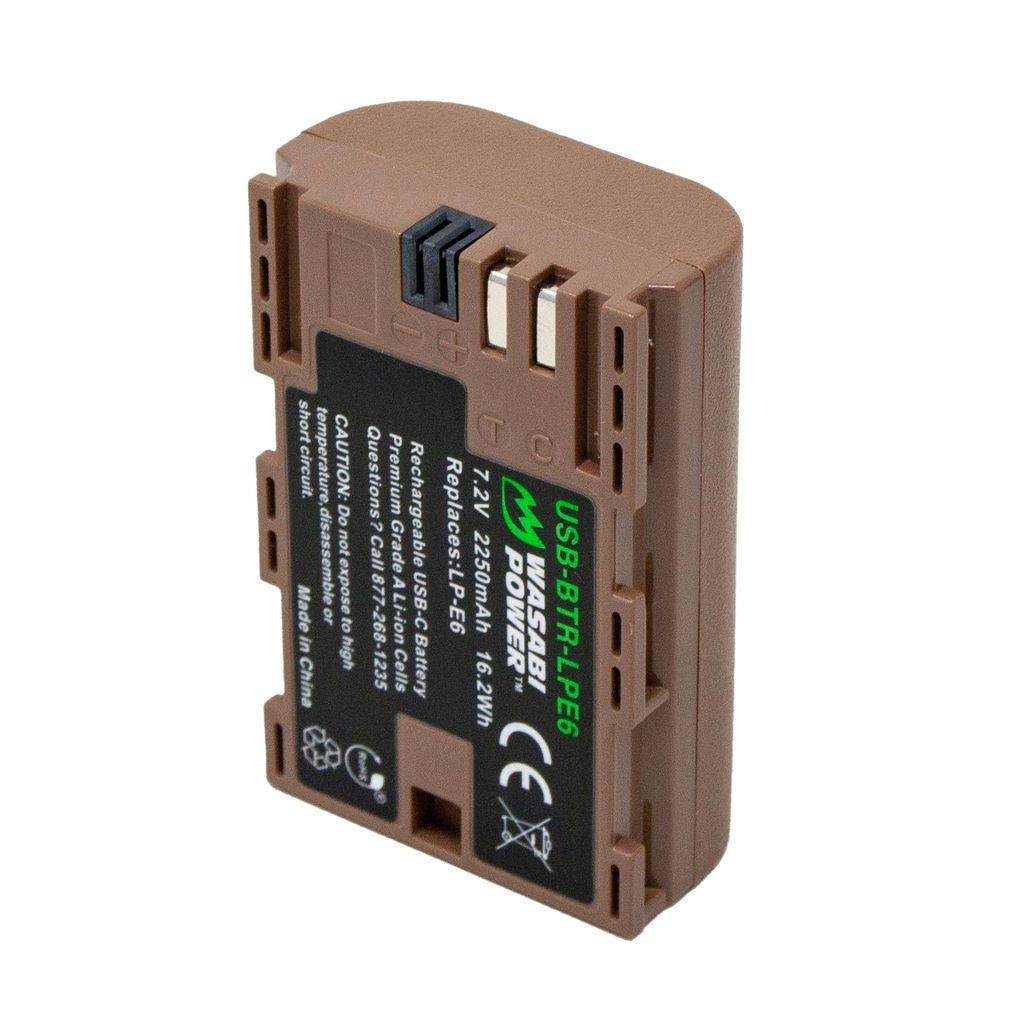 Canon LP-E6 Battery with built-in USB-C fast charging (includes USB-C Cable)