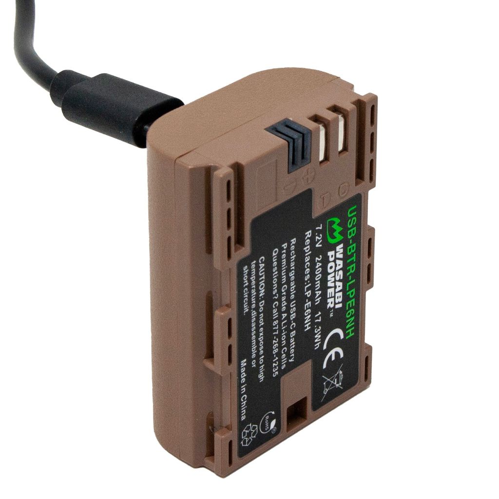 Canon LP-E6NH Battery with USB-C Fast Charging by Wasabi Power