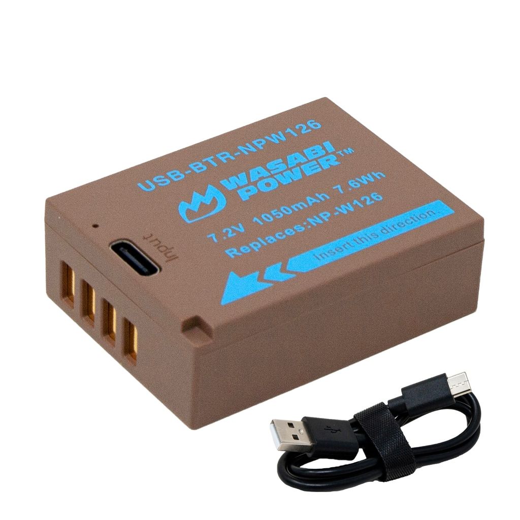 Fujifilm NP-W126, NP-W126S Battery with USB Fast Charging by Wasabi Power