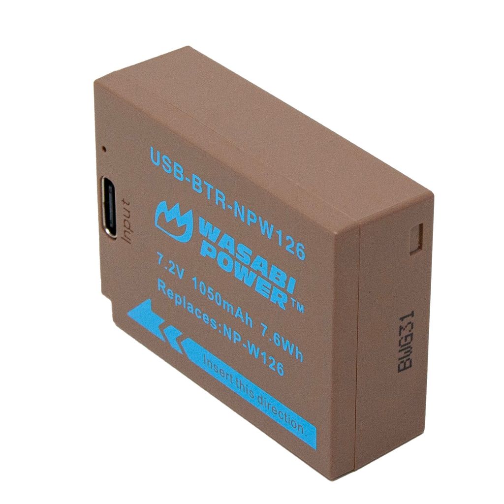 Fujifilm NP-W126, NP-W126S Battery with USB Fast Charging by Wasabi Power