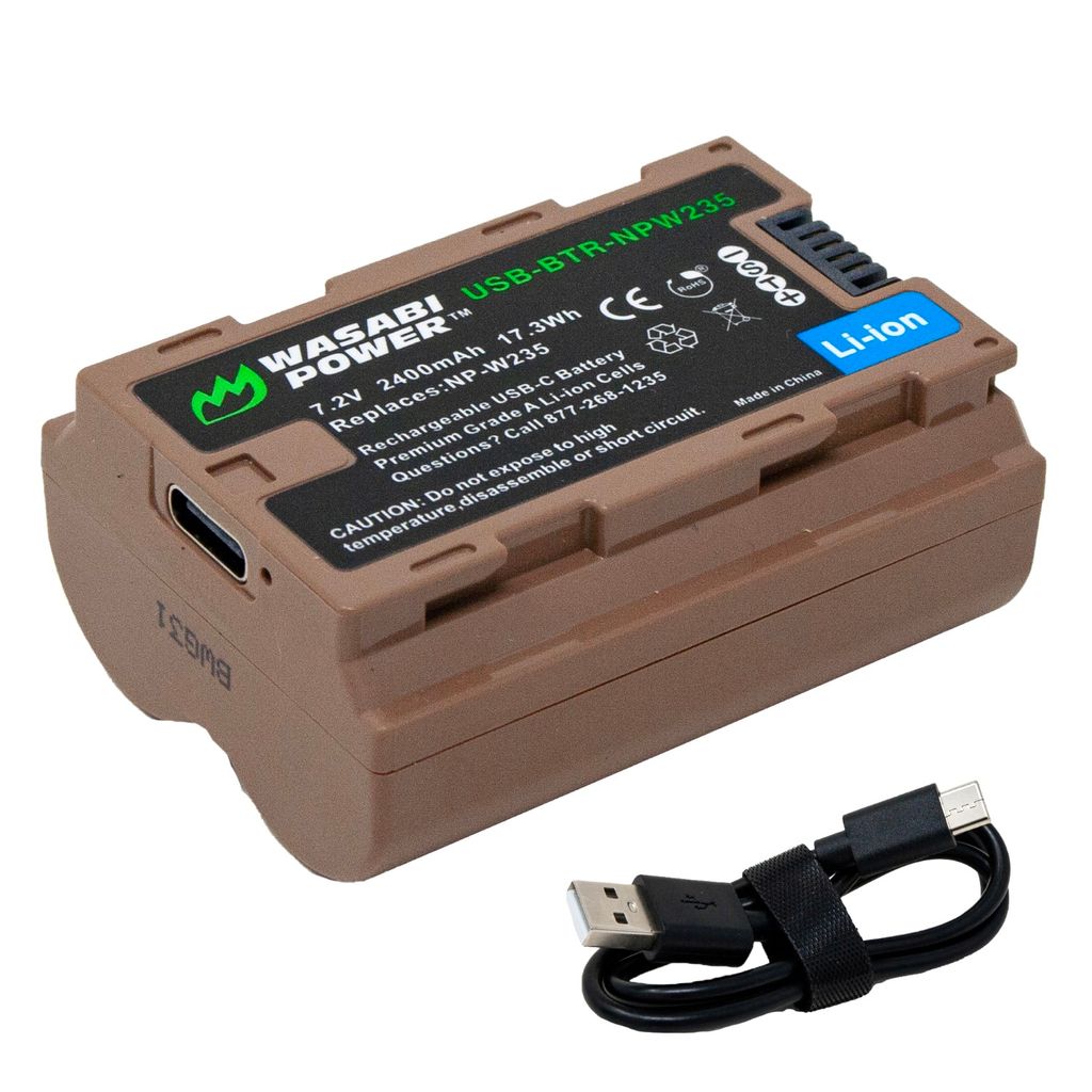 Fujifilm NP-W235 with USB-C Fast Charging by Wasabi Power