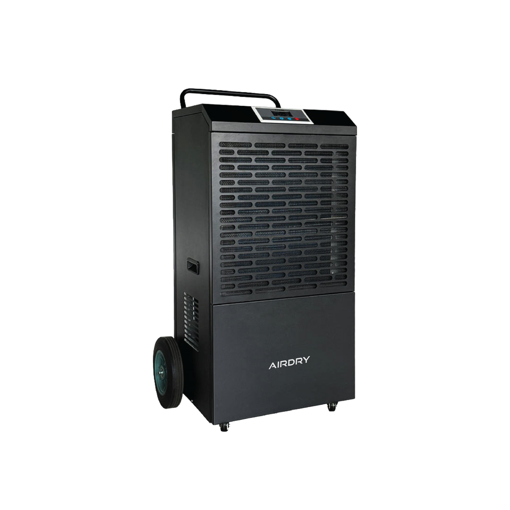 AIRDRY 158L Portable Commercial Dehumidifier – 200–260m² | 2.6kW | 1,400m³/h Airflow | Heavy-Duty Caster Wheels